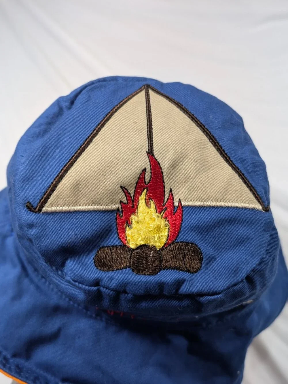 Flapjackkids Reversible Bucket Sun Hat Small 6M-2Y Beaver Happy Camper Camping